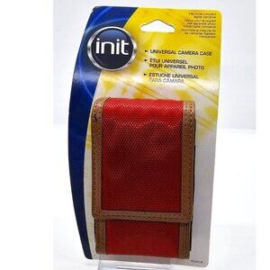Camera Pouch Case Universal  INIT NT-CA 120 - Handle  Memory Card Pocket Red New